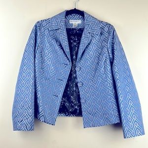 Nine West Blue Pattern Blazer